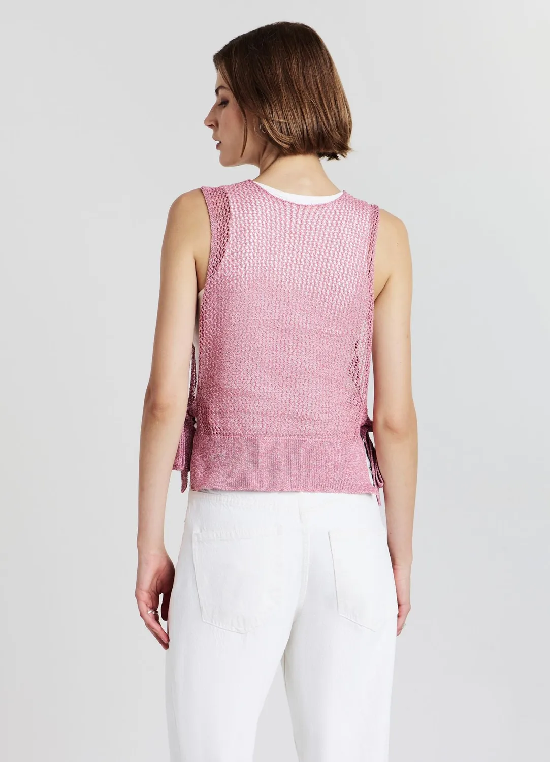 Calliope top femme ajouré nœuds latéraux