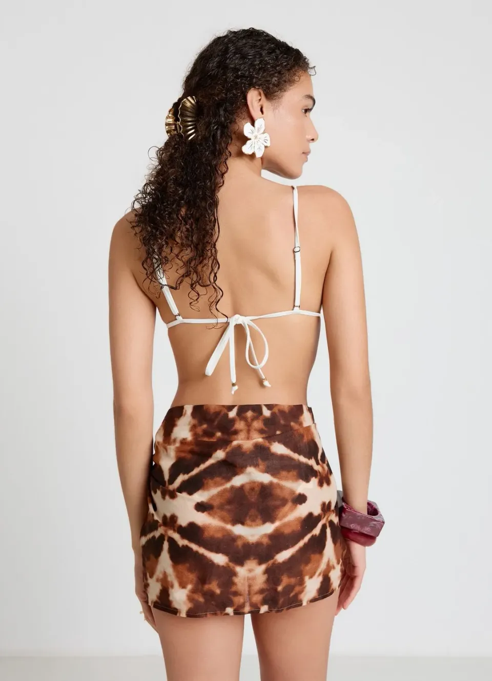 Calliope Tie-Dye paréo court femme à nouer taille unique