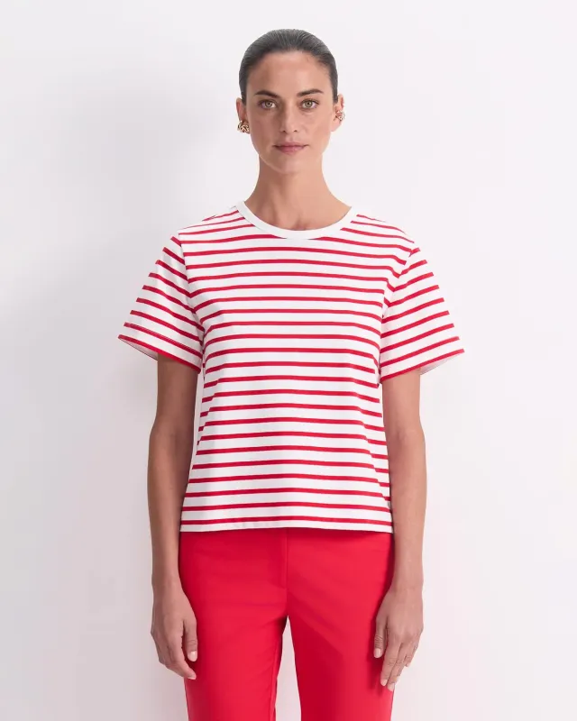 Sportscraft Karly Stripe Tee t-shirt coton rayé col rond femme