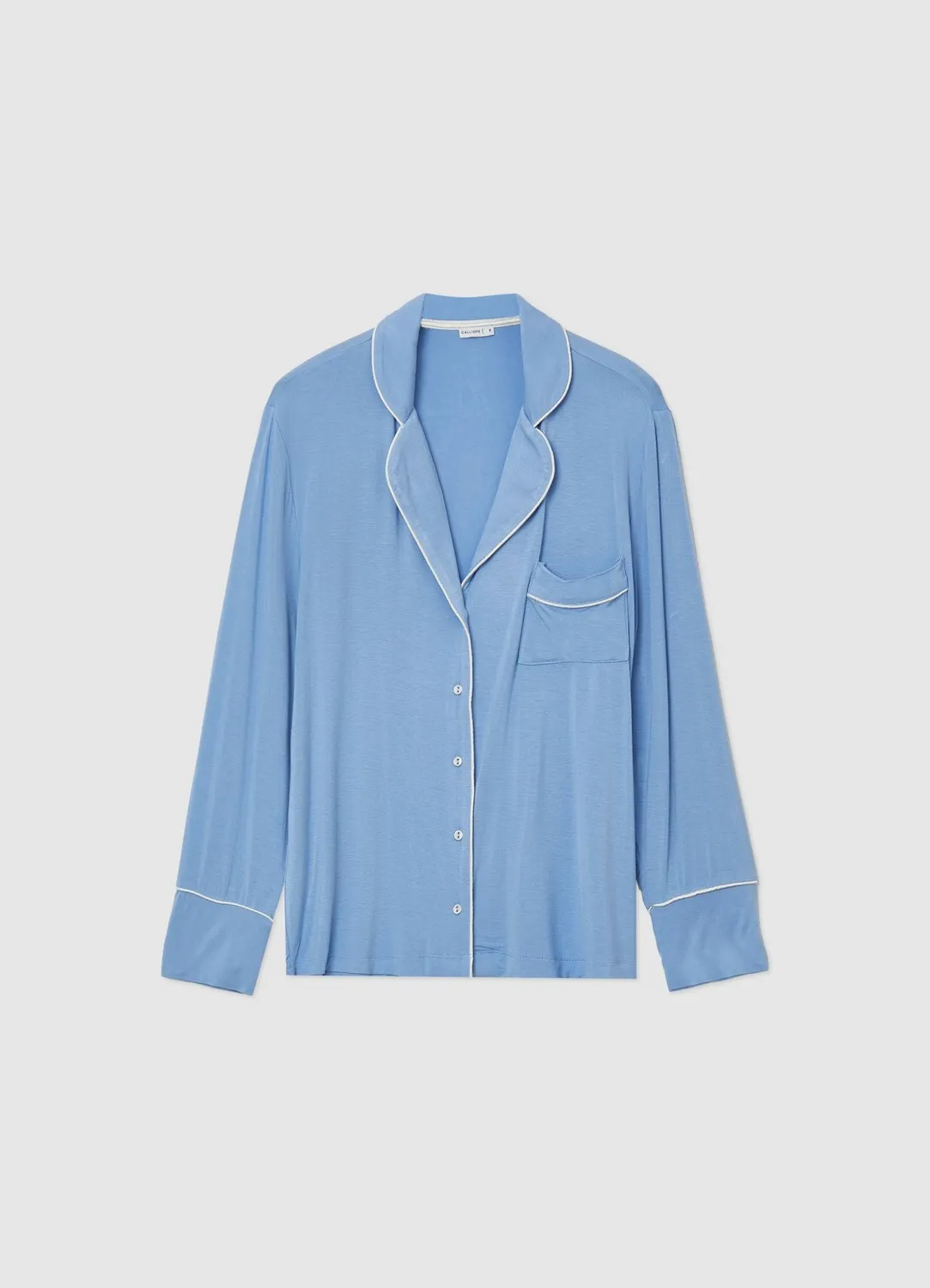 Calliope chemise femme contraste manches longues coton