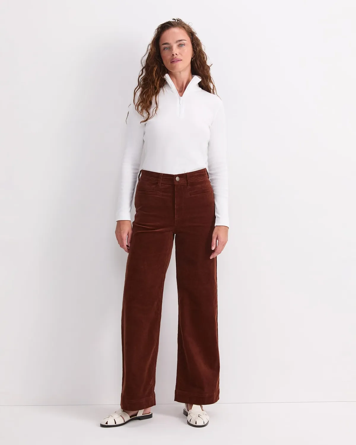 Sportscraft Cleo jean large velours taille haute
