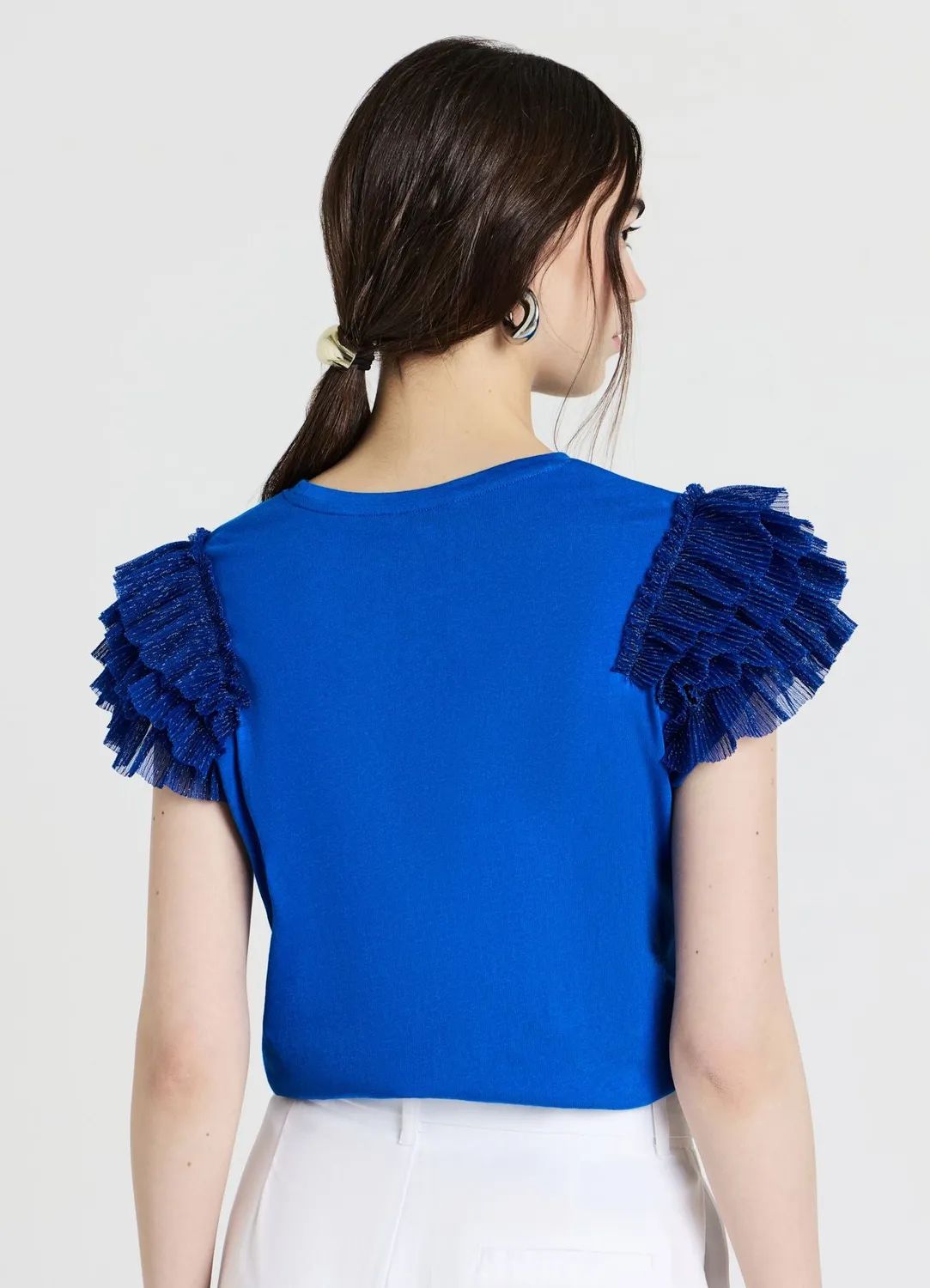 Calliope T-shirt manches tulle femme coton