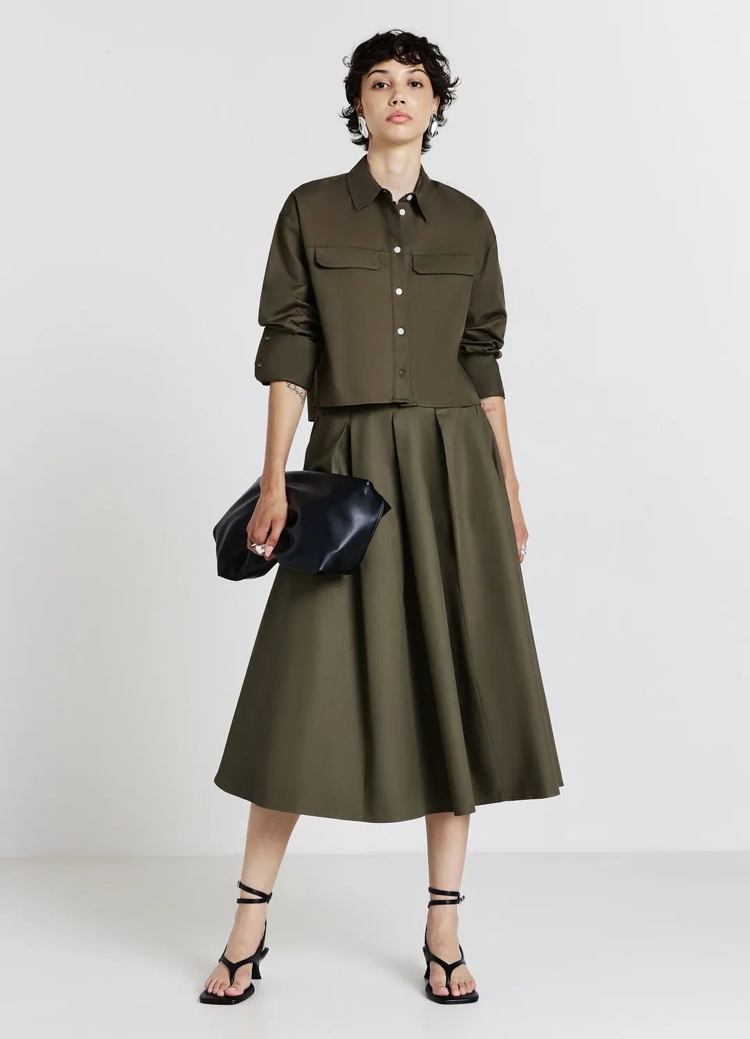 Calliope jupe midi à plis femme unie