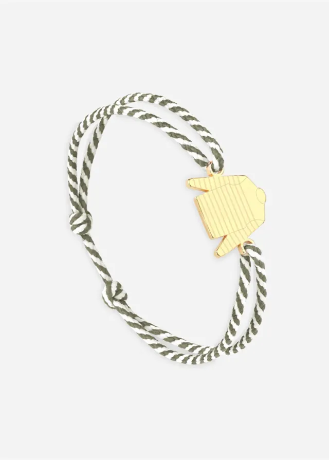 Saint James Marinière x Le Vent bracelet or blanc kaki