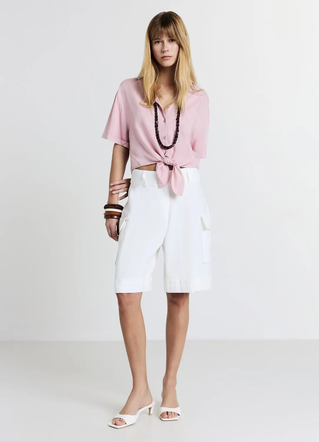 Calliope chemise femme nœud manches courtes