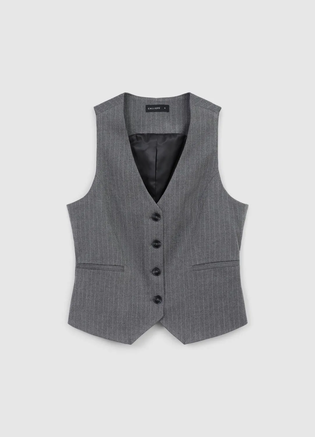 Calliope gilet à rayures femme boutonné ajusté