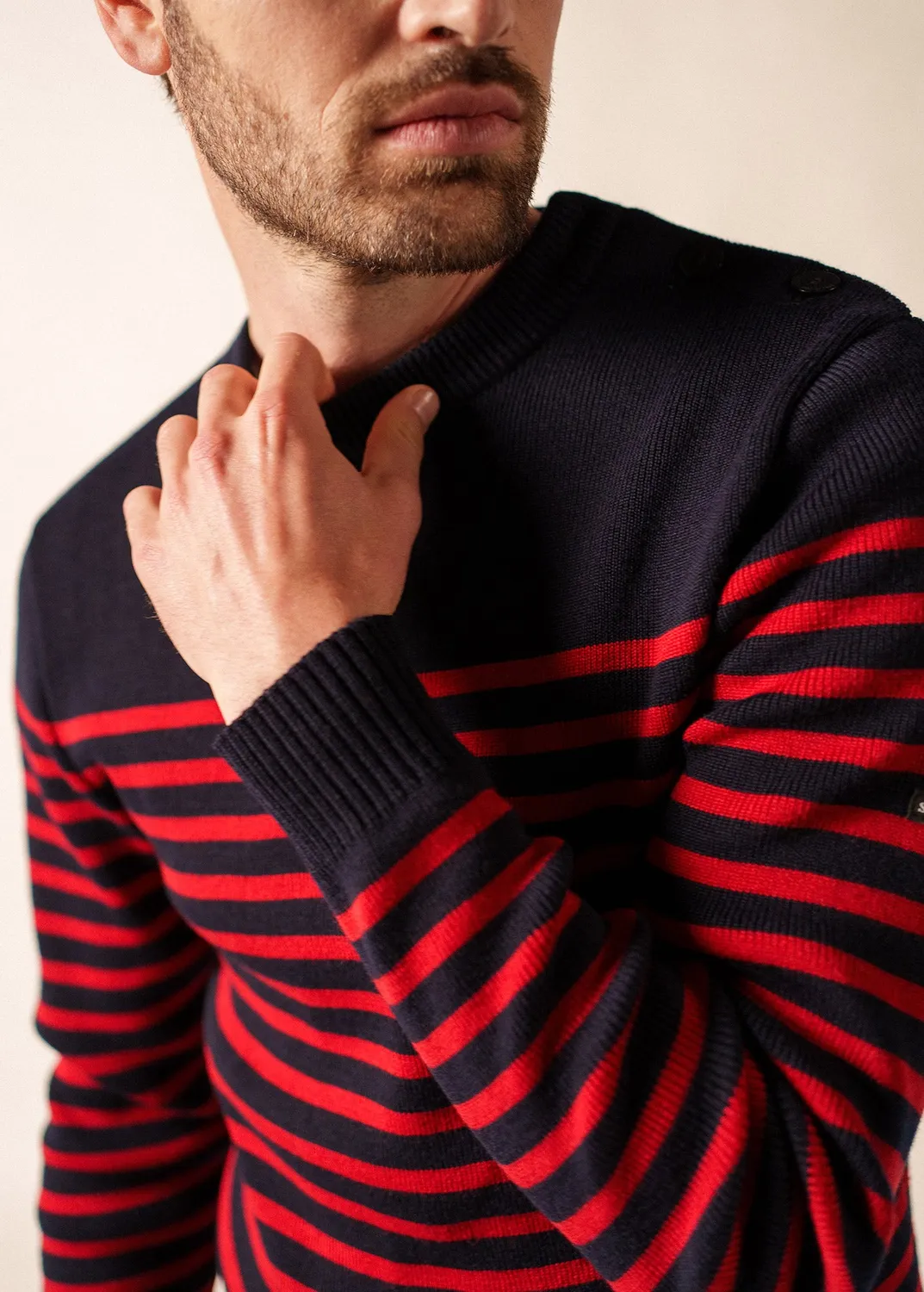 Saint James Rochefort pull marin navy médoc laine