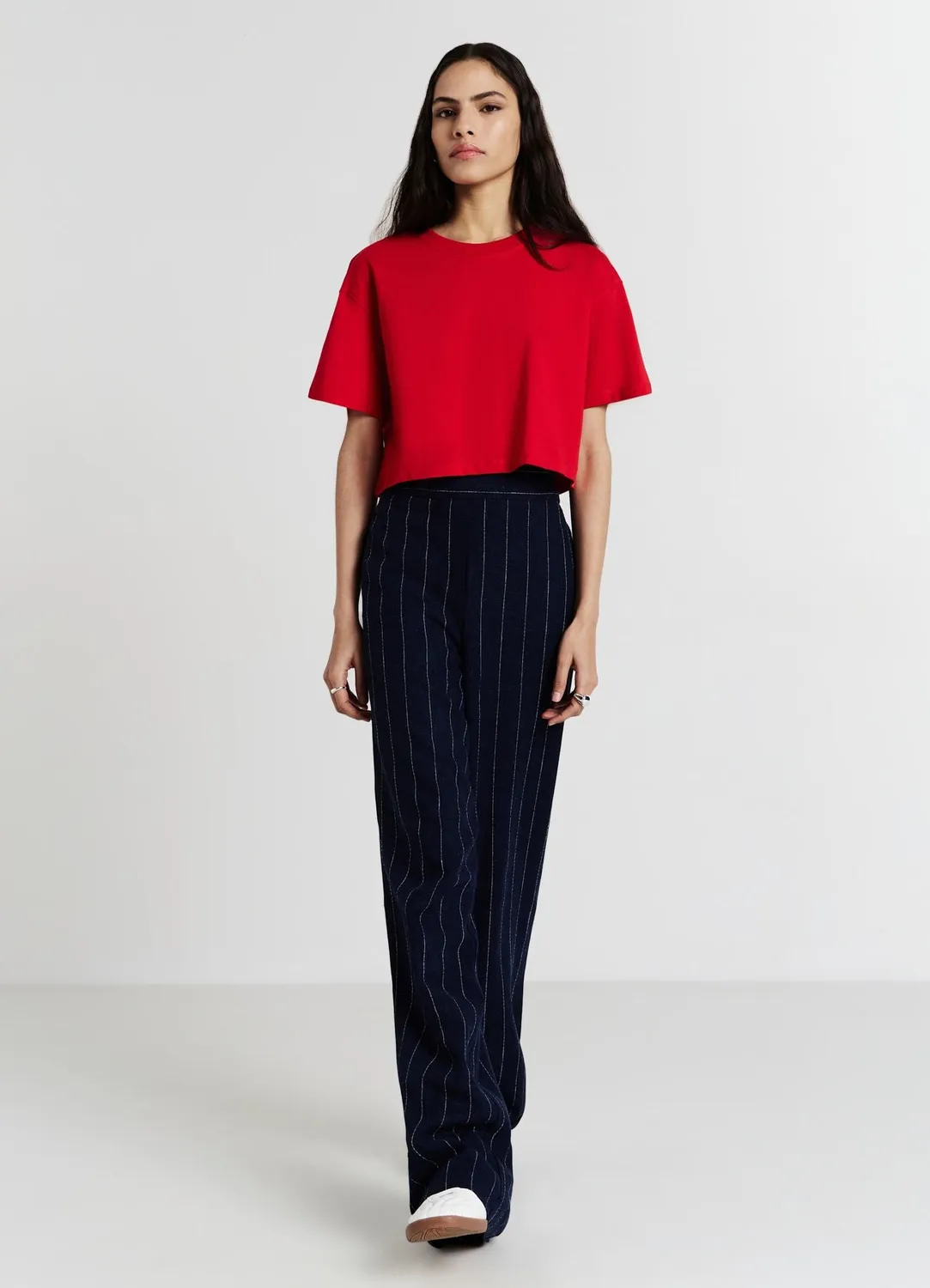 Calliope t-shirt crop femme coton uni