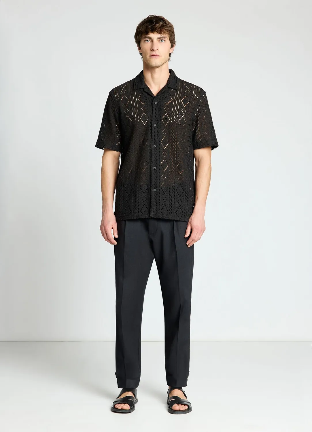 Calliope chemise bowling homme ajourée ethnique