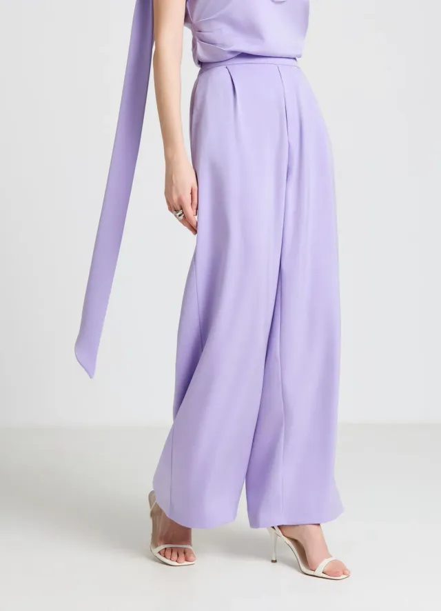 Calliope pantalon palazzo satiné fluide femme