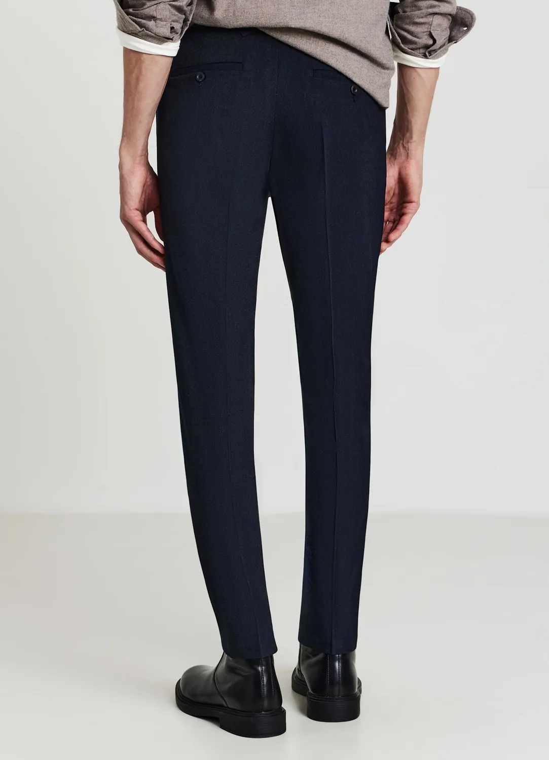 Calliope pantalon homme uni droit zip bouton classique