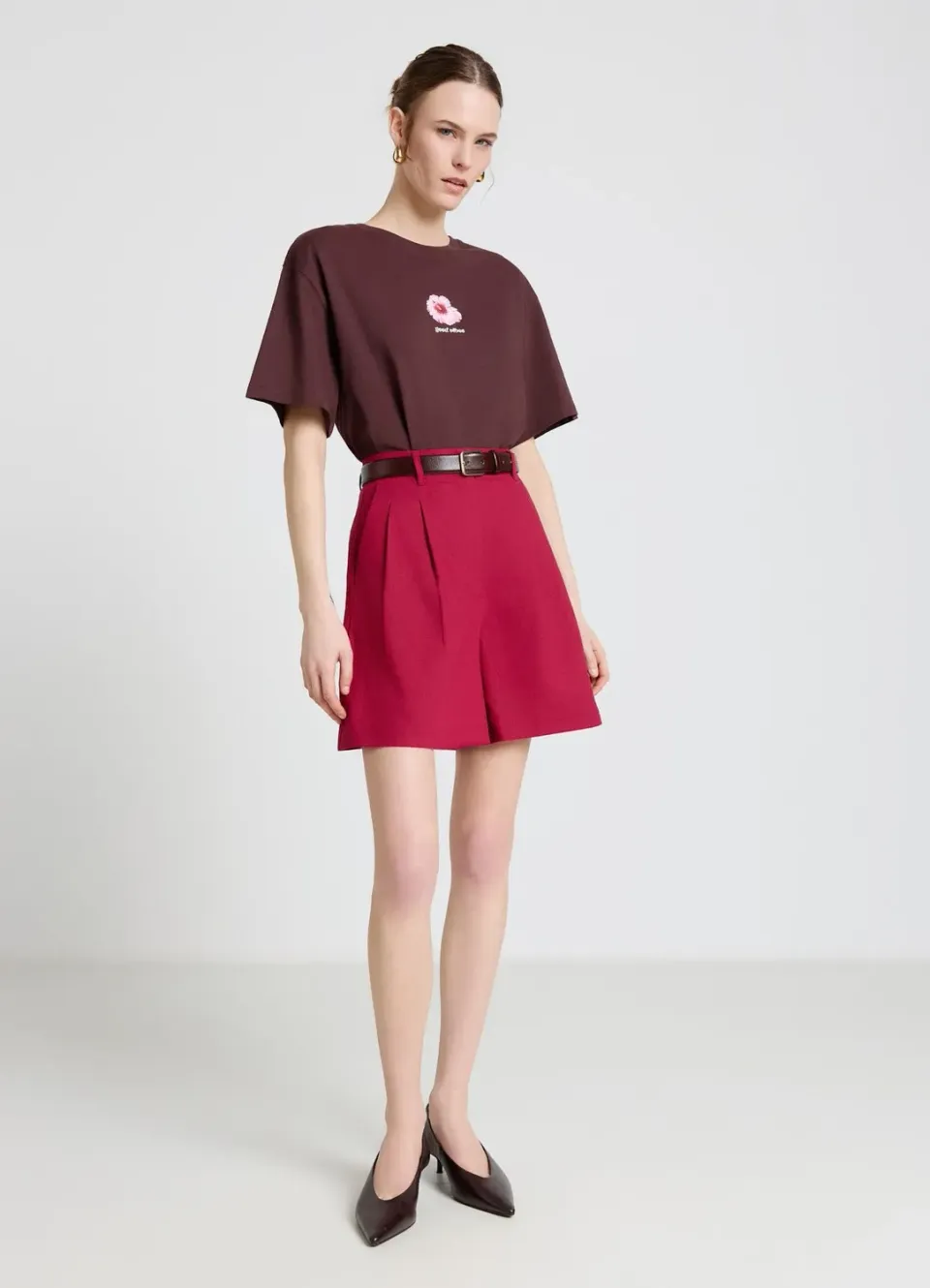 Calliope bermuda lin femme taille haute jambe large