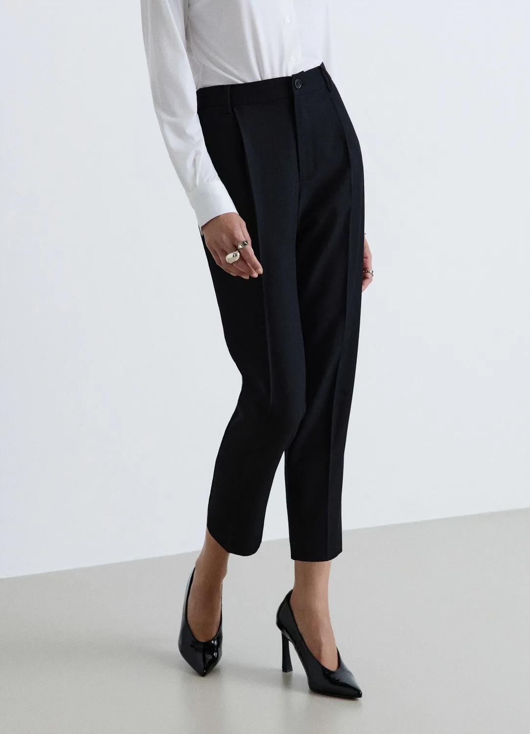 Calliope pantalon pinces droit femme taille élastiquée