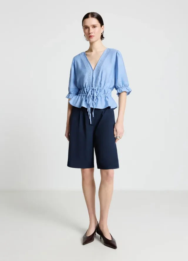 Calliope blouse ajour col V blouse lacets femme