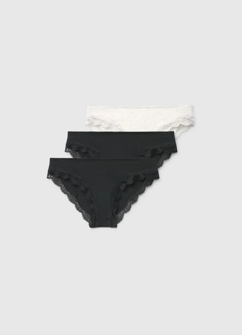 Calliope Slip bord dentelle femme lot de 3 uni