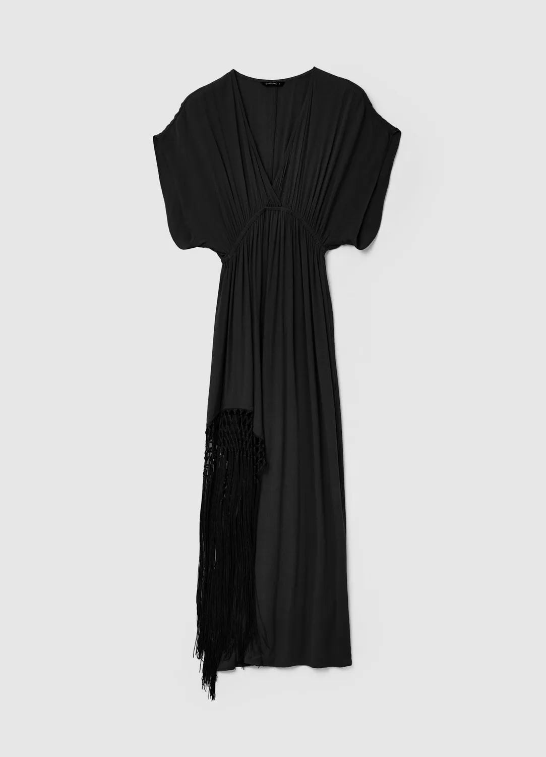 Calliope robe longue portefeuille femme franges kimono