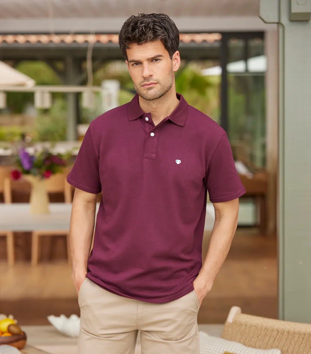 Cocorico Iconique polo homme x2 marine bordeaux