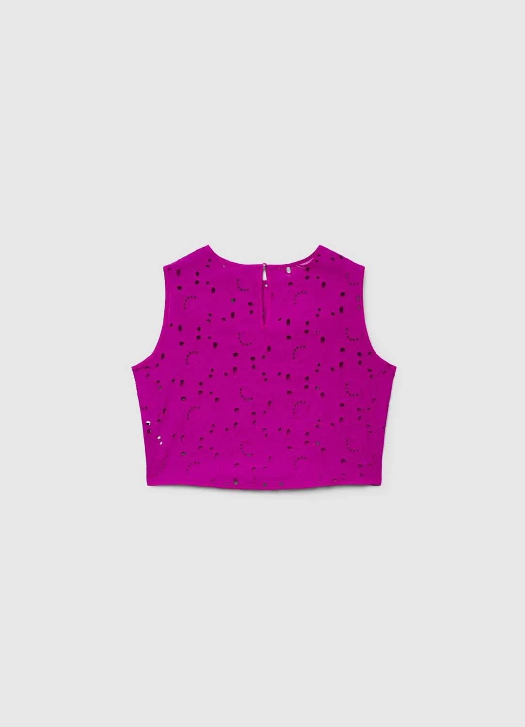 Calliope Sangallo top broderie florale sans manches