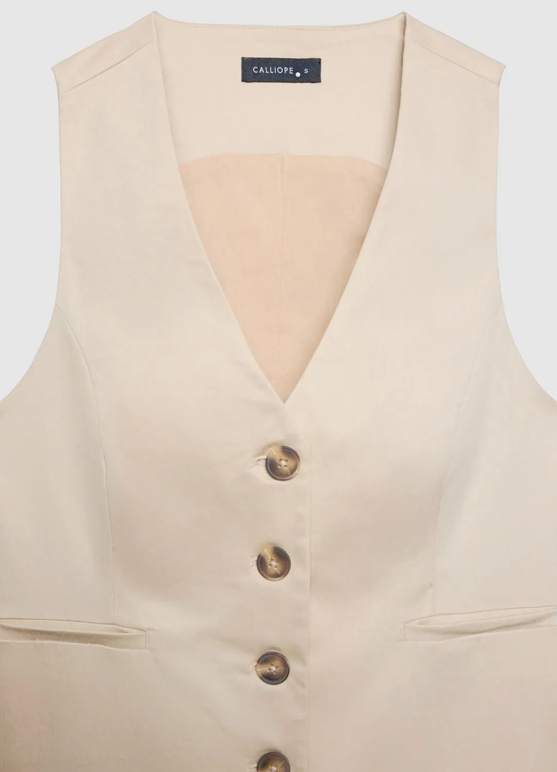 Calliope Gilet tailleur femme col V boutons