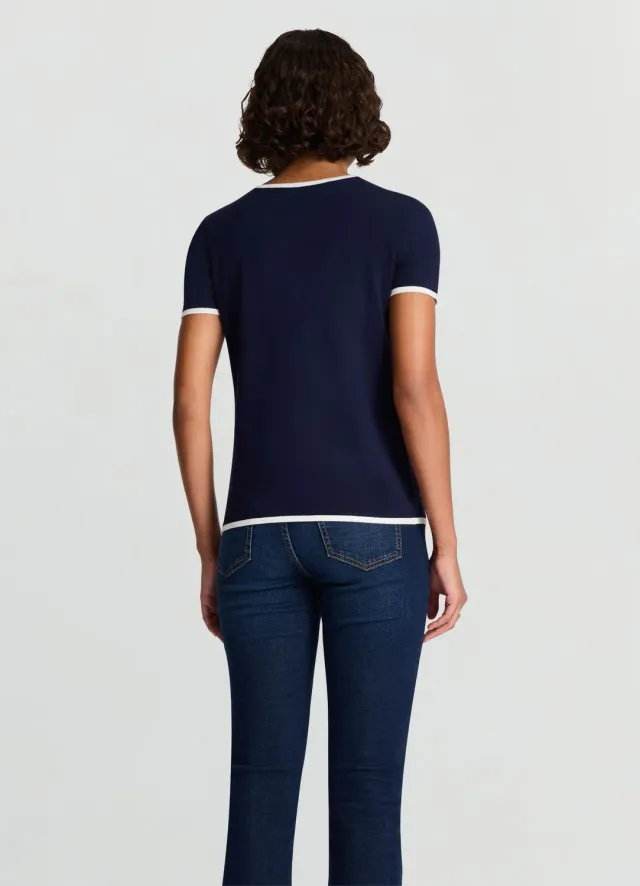 Calliope t-shirt femme col rond profils contraste