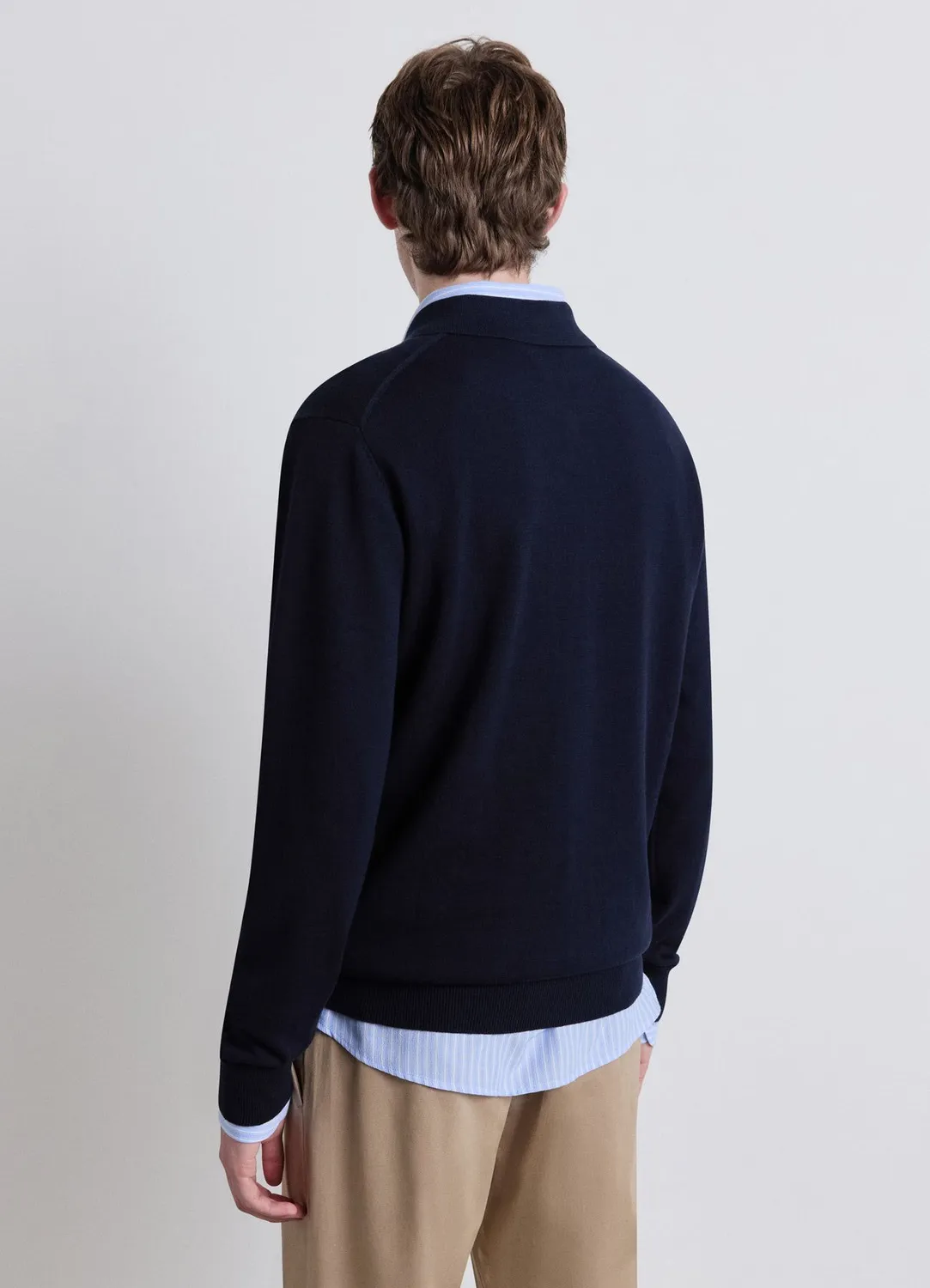 Calliope polo homme manches longues zip coton