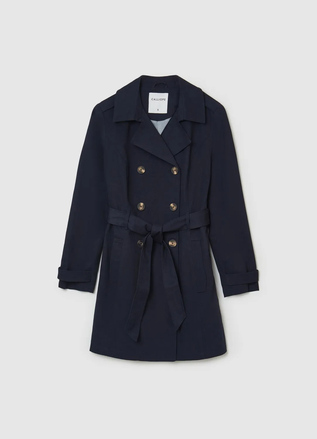 Calliope trench coton uni ceinture femme