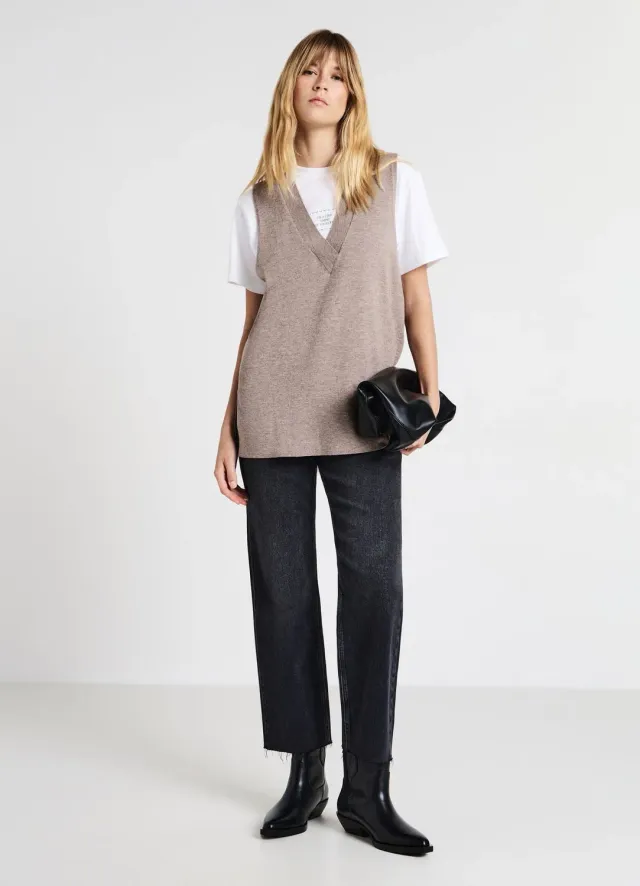 Calliope gilet femme col V sans manches casual