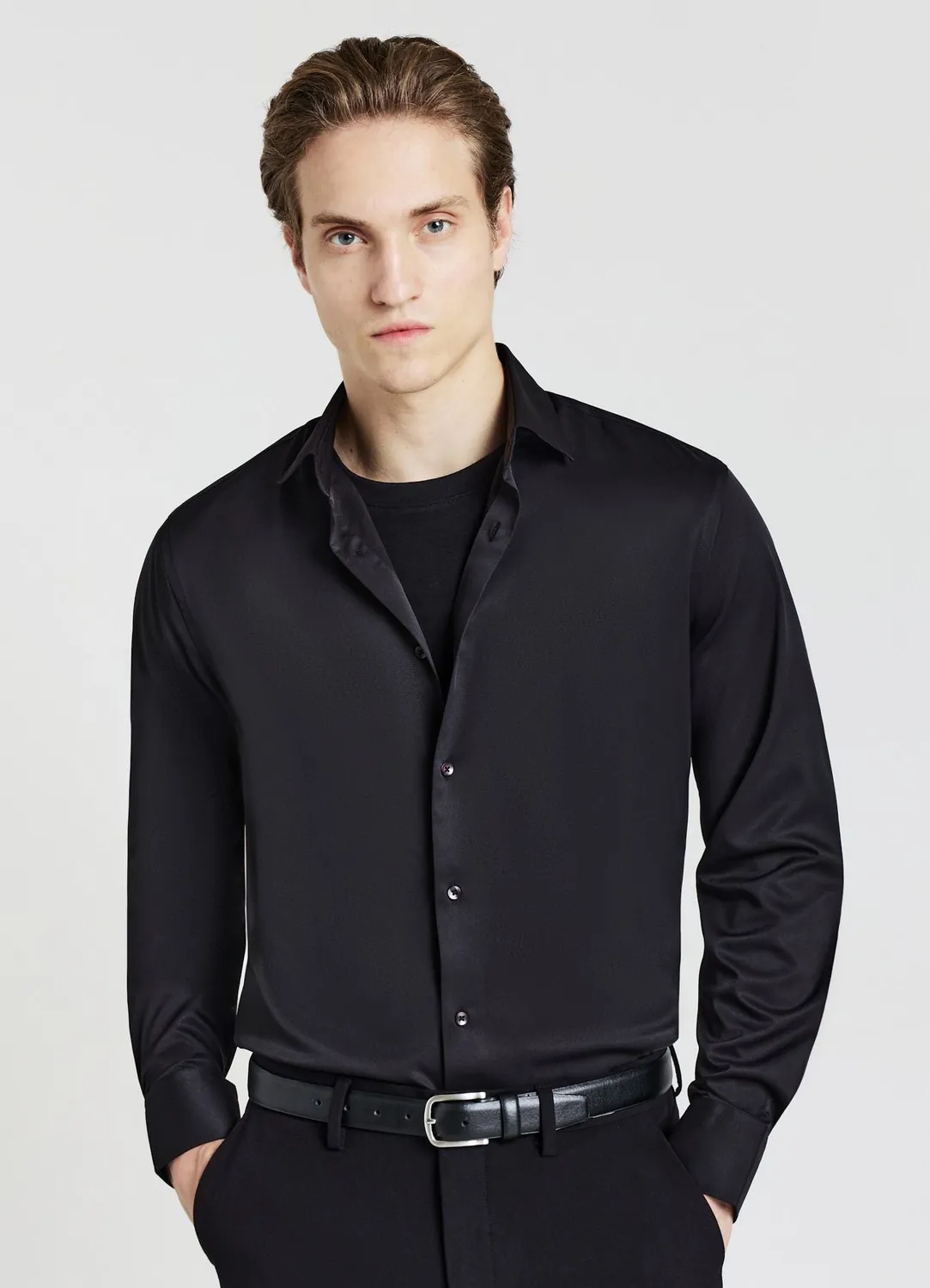 Calliope chemise homme unie manches longues