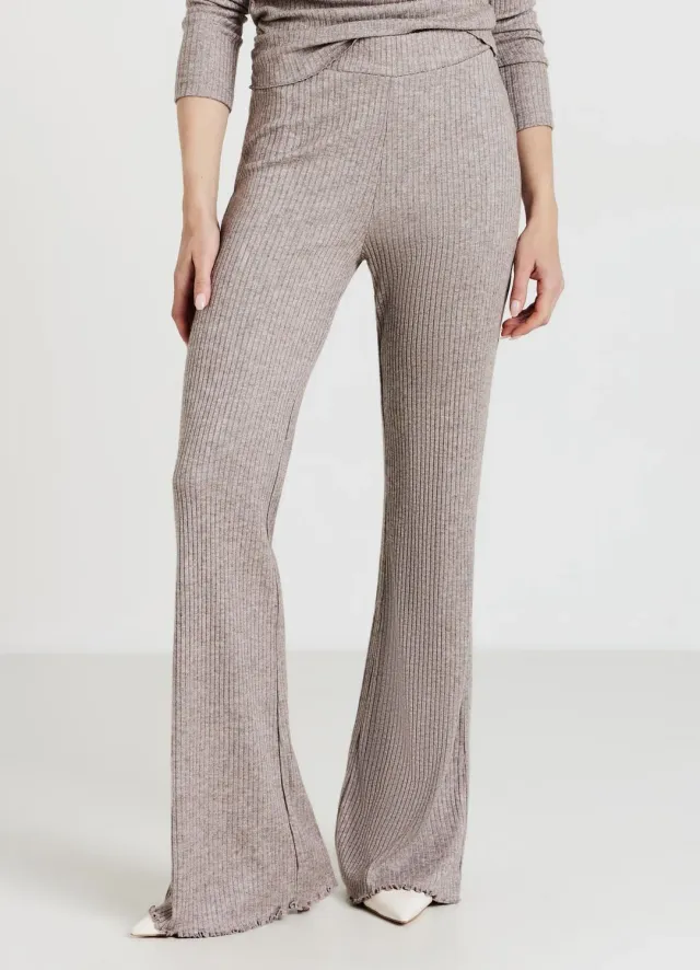 Calliope legging flare côtelé taille haute femme