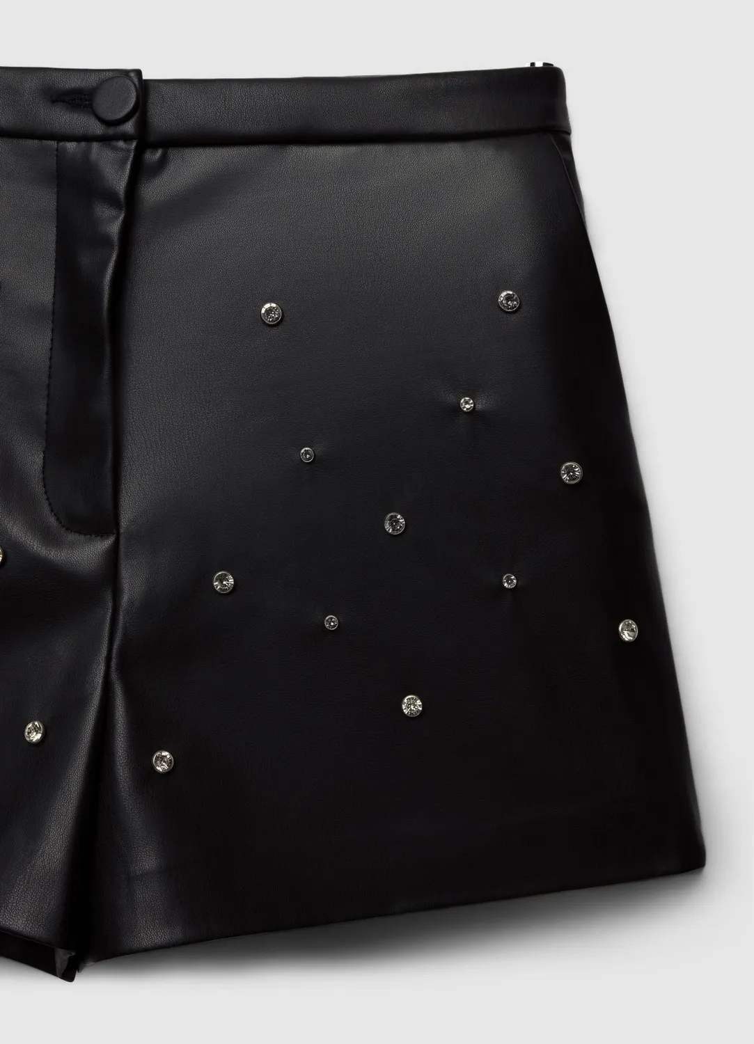 Calliope Short simili cuir strass femme coupe courte