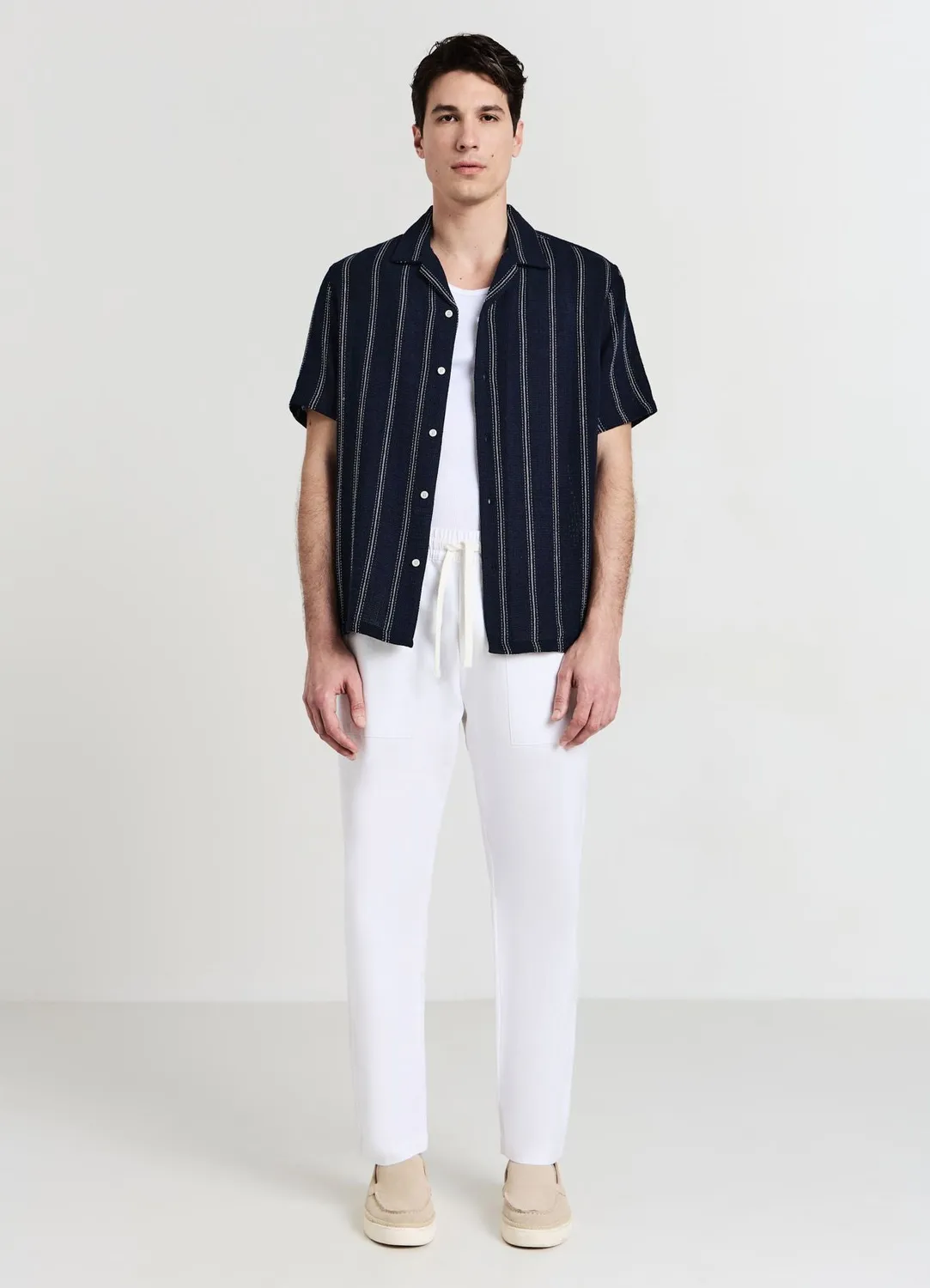 Calliope chemise homme rayée coton manches courtes