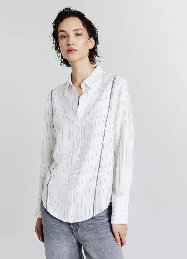 Calliope chemise manches longues rayures fines ample