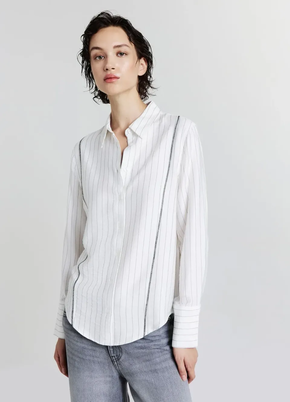 Calliope chemise manches longues rayures fines ample