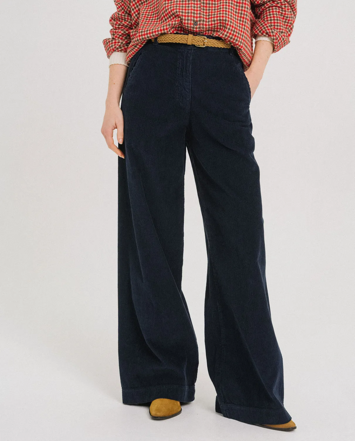 Tinsels Fedel Carbone pantalon velours brodé