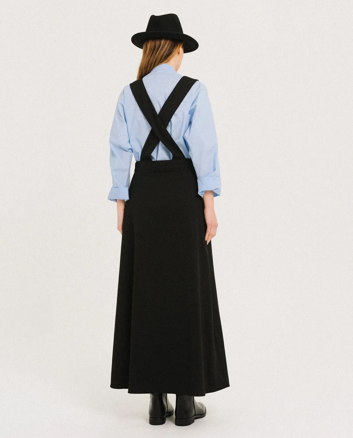 Tinsels Fatou robe chasuble noir gabardine