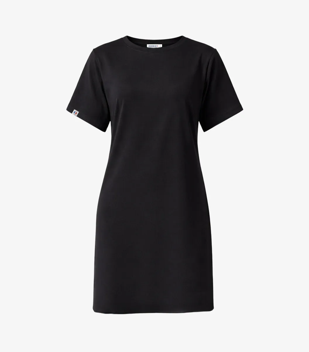 Cocorico Ela robe courte femme noir coton stretch
