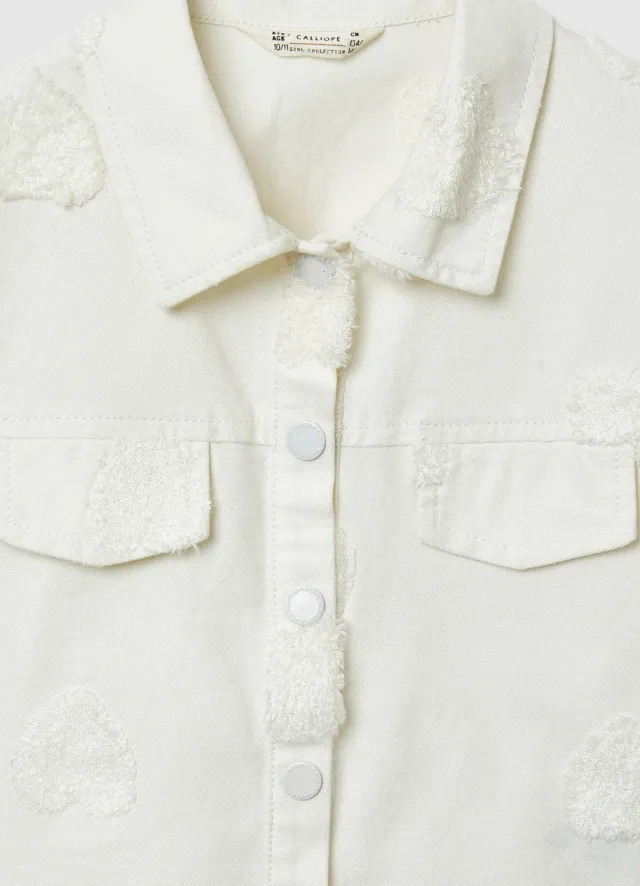 Calliope blouson court fille coeurs pressions