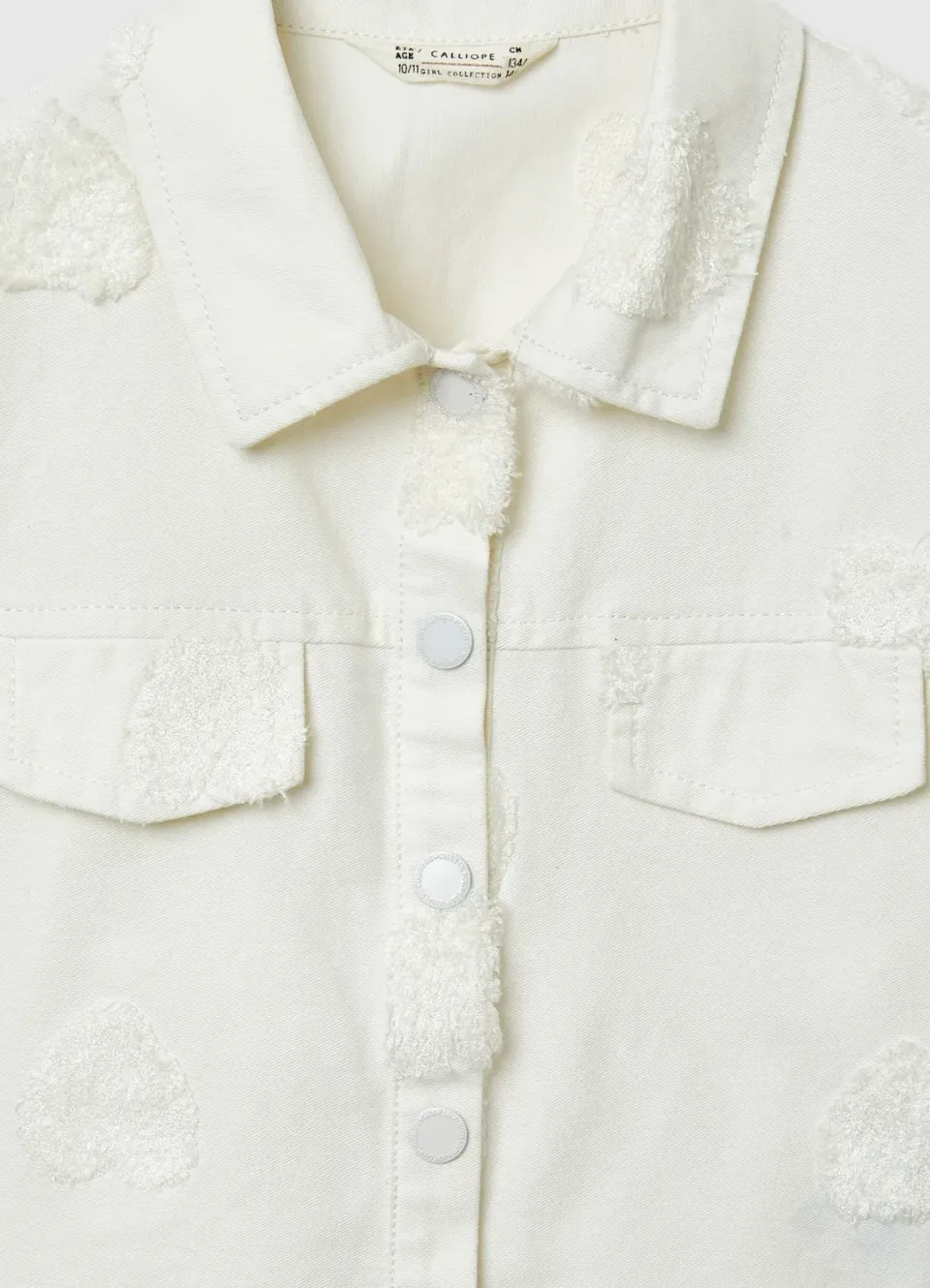 Calliope blouson court fille coeurs pressions