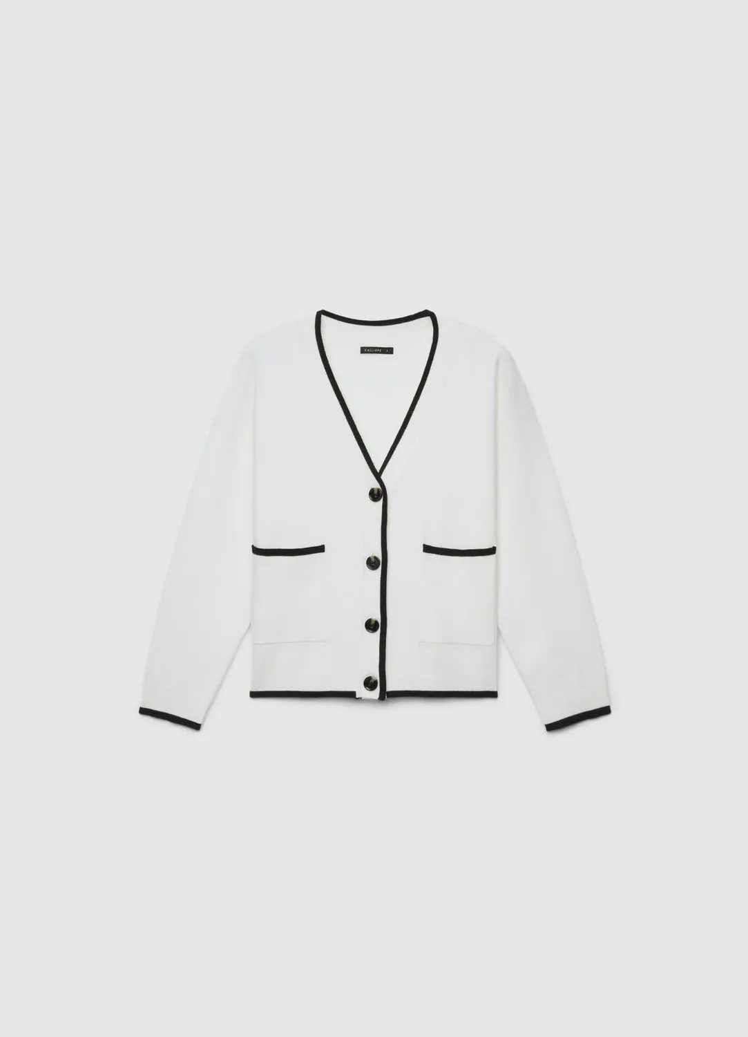 Calliope Cardigan col V boutons femme poches contraste