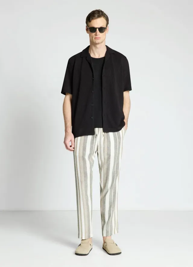 Calliope chemise bowling homme coton unie manches courtes
