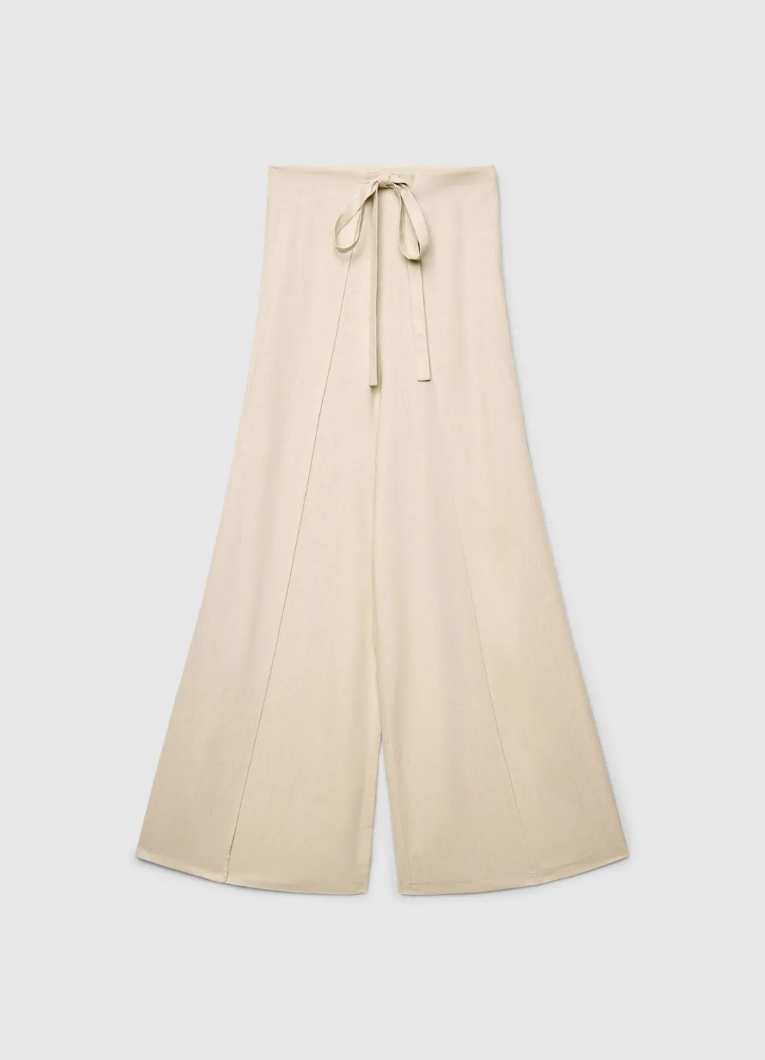 Calliope pantalon palazzo large ceinture à nouer taille haute