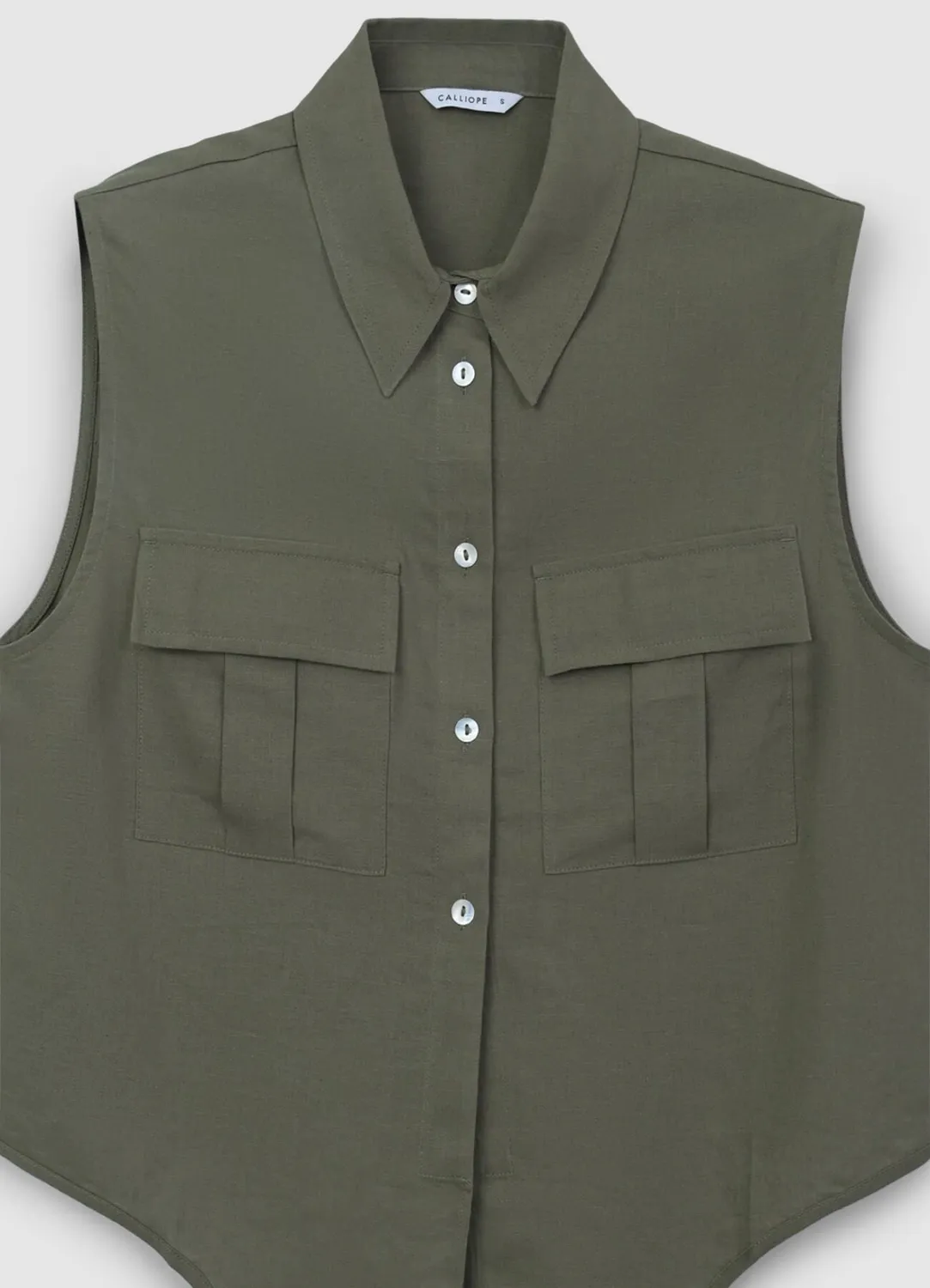 Calliope chemise femme sans manches lin à nœud