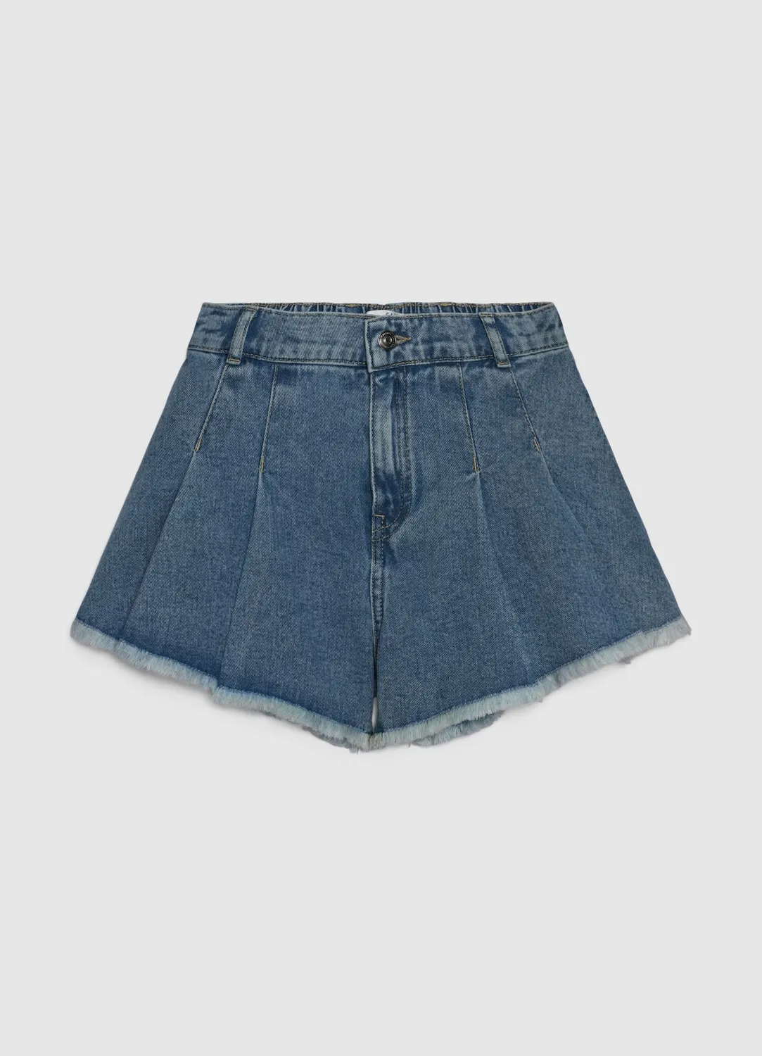 Calliope Short jean fille évasé à plis uni