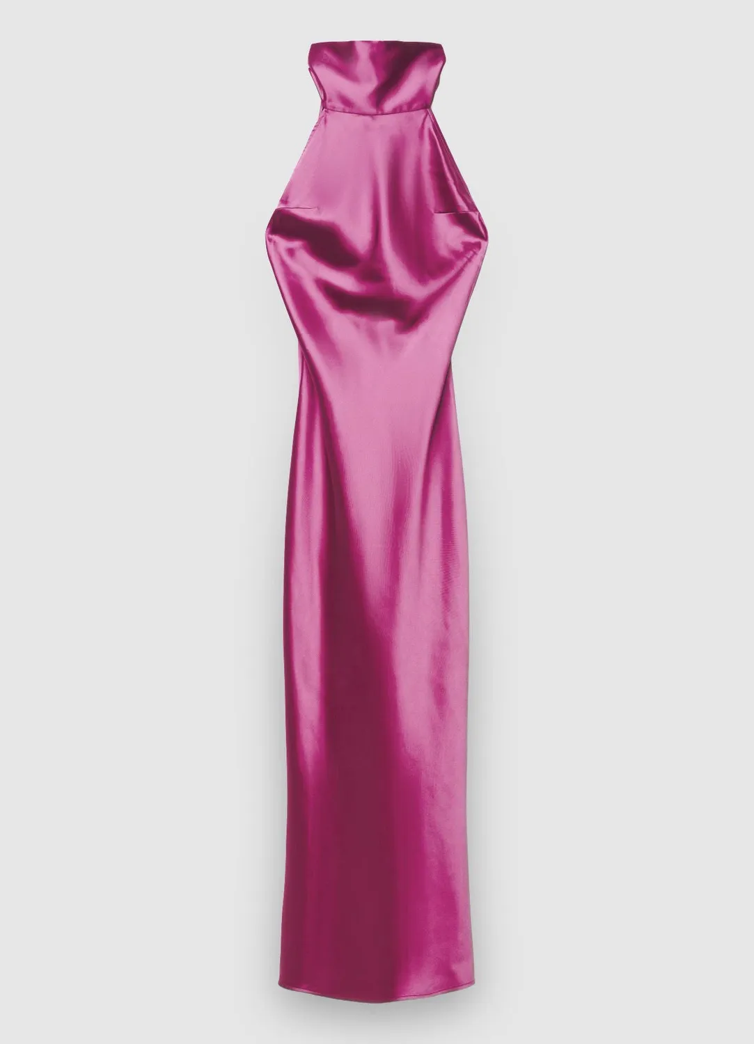 Calliope Atelier robe longue satinée col américain