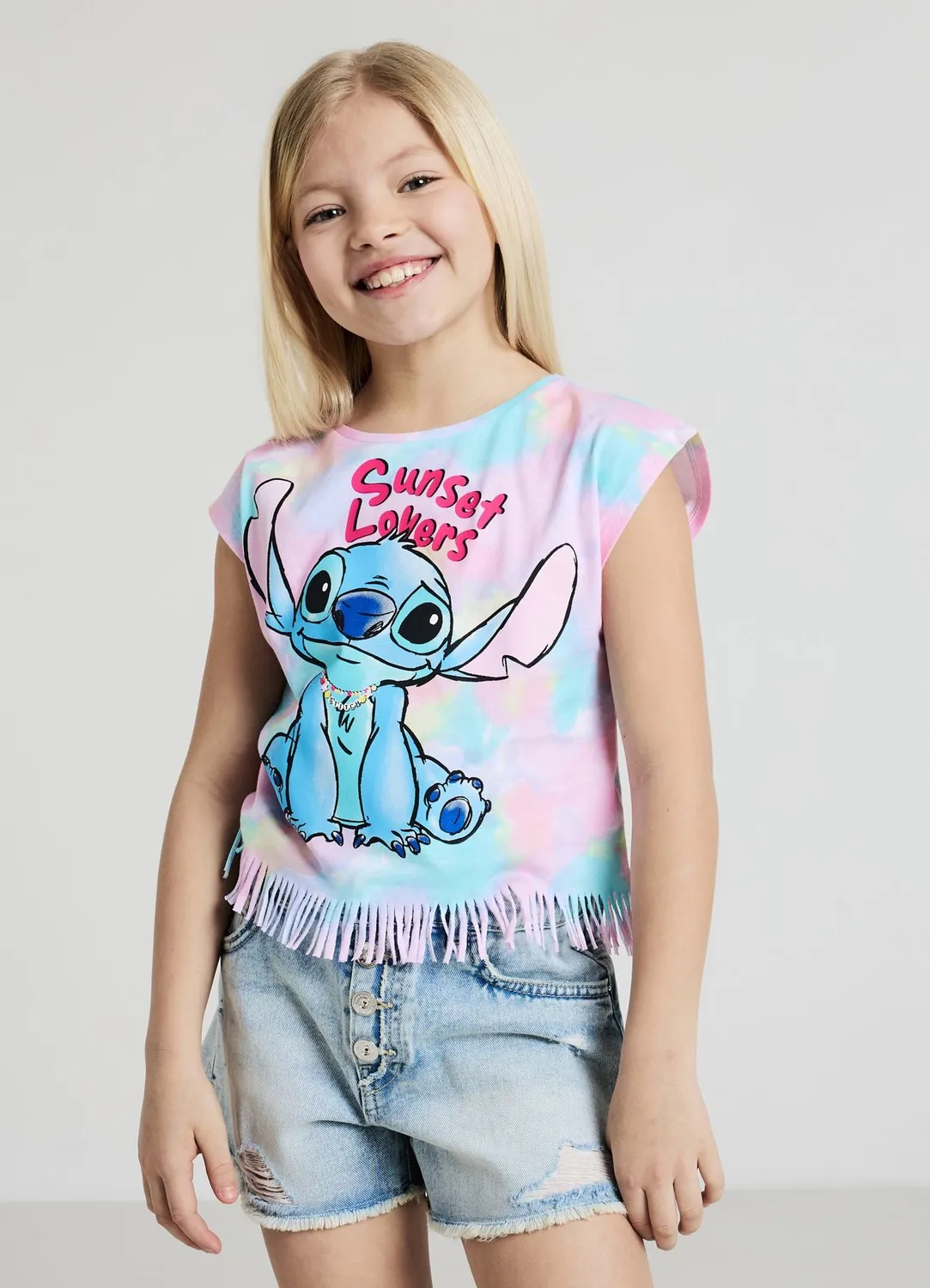 Calliope Stitch T-shirt fille coton franges