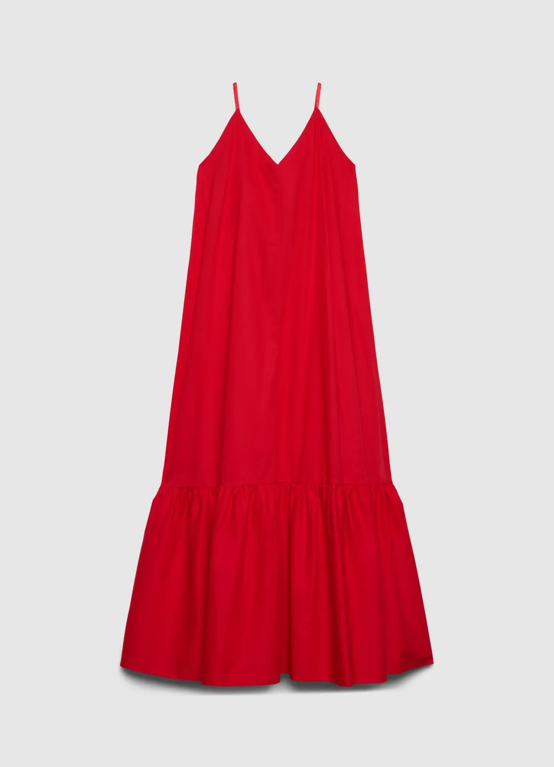 Calliope robe longue femme col V volant ballon bretelles