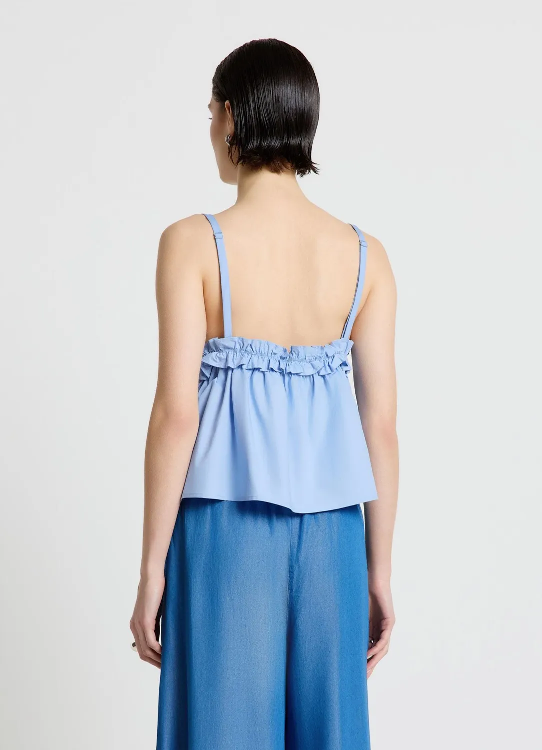 Calliope top femme bretelles col V volants