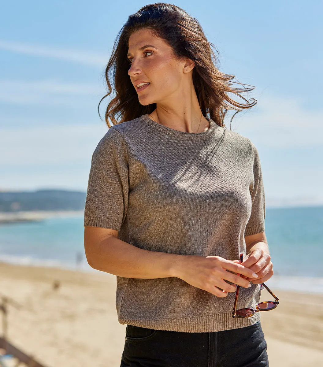 Cocorico Maille Taupe t-shirt femme S-XL coton acrylique