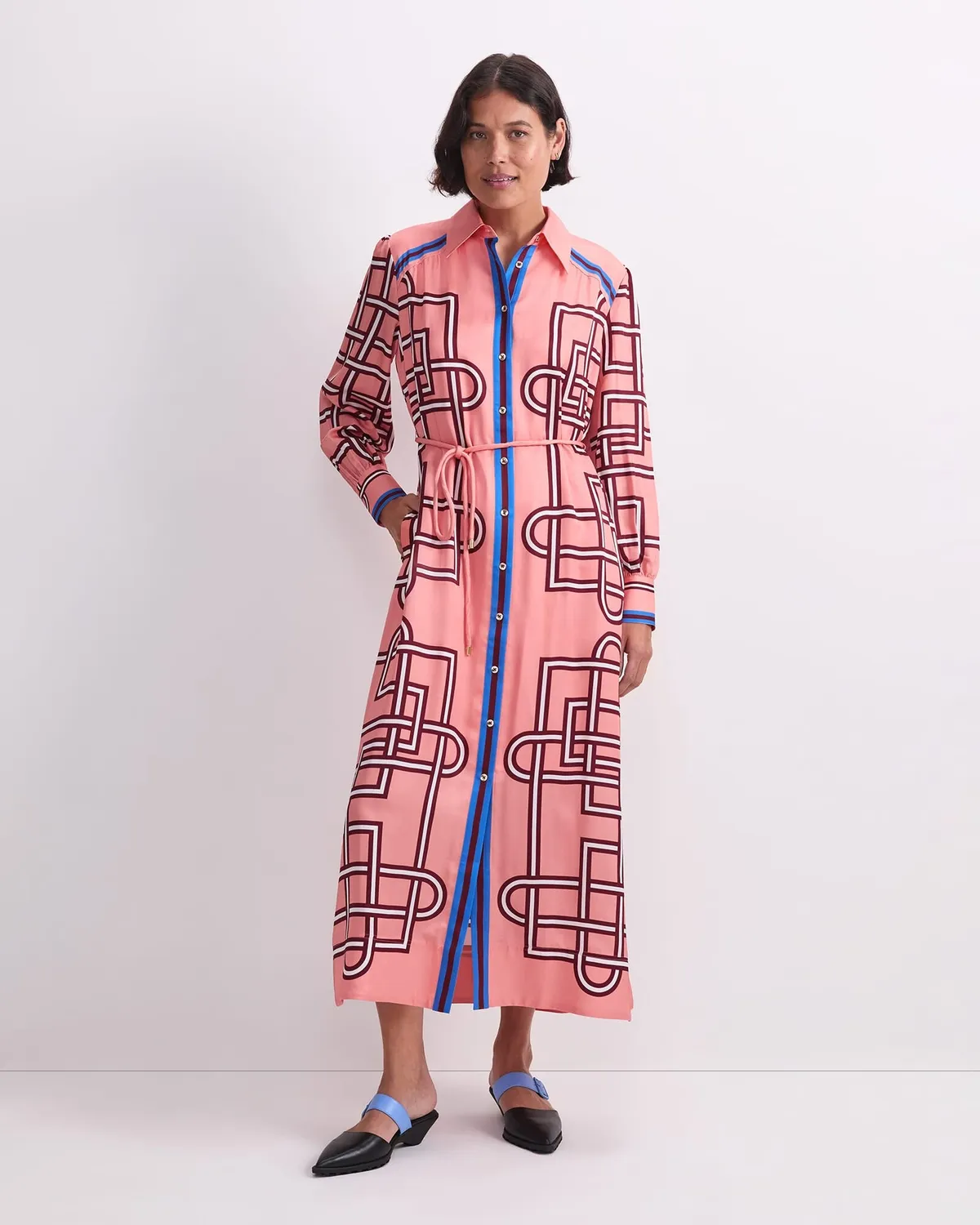Sportscraft Rhodes robe-chemisier viscose midi