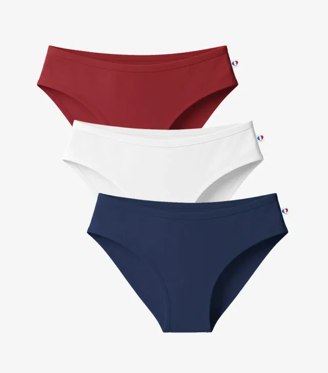 Cocorico Pack Tricolore culotte femme x3 France